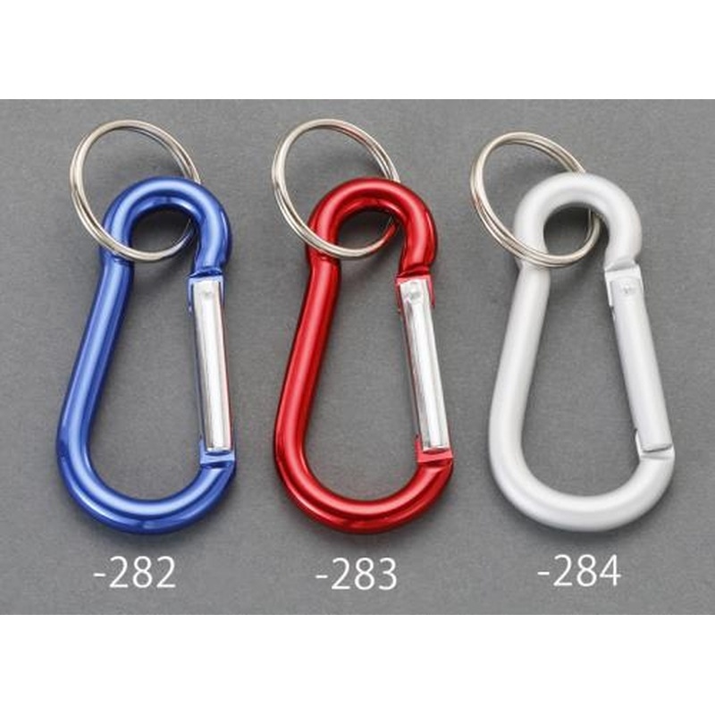 エスコ EA638JG-282 8x80mmカラビナフック(アルミ/ブルー) 1個(ご注文単位1個)【直送品】