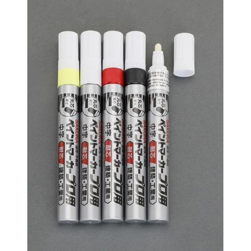 エスコ EA765MV 5本組［中字]油性ペイントマーカーセット(工業用) 1個（ご注文単位1個）【直送品】