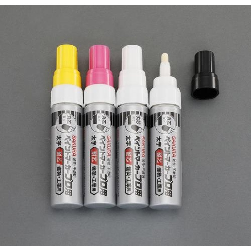 エスコ EA765MV-10 4本組［太字]油性ペイントマーカーセット(工業用) 1個（ご注文単位1個）【直送品】