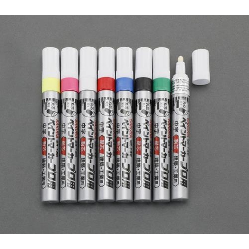 エスコ EA765MV-88 8本組［中字]油性ペイントマーカーセット(工業用) 1個（ご注文単位1個）【直送品】