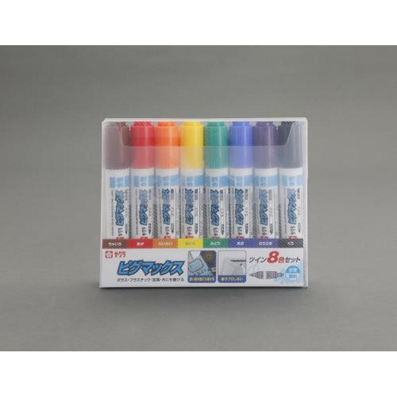 エスコ EA765MV-100 8本組/太・中字水性マーカー 1個(ご注文単位1個)【直送品】