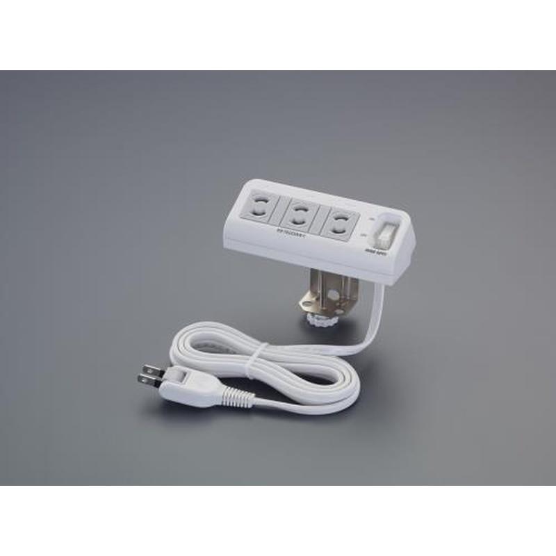エスコ EA815GM-210 AC125V/15Aタップ(3口/一括スイッチ付/クランプ式) 1個（ご注文単位1個）【直送品】