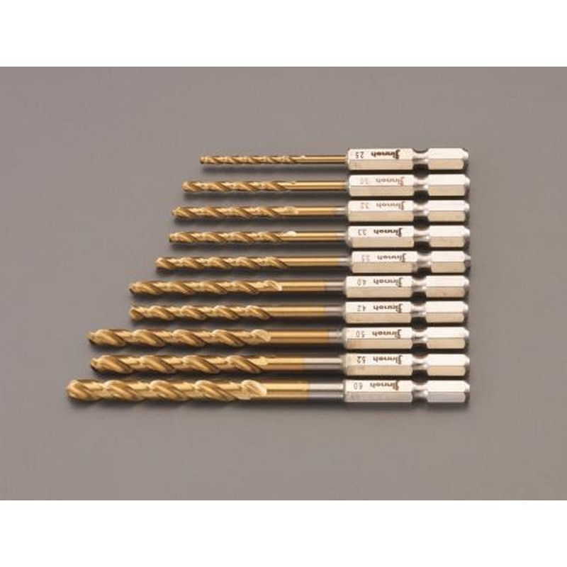 エスコ EA824BR 2.5-6.0mm/10本組ドリル(チタンコート/六角軸) 1個（ご注文単位1個）【直送品】