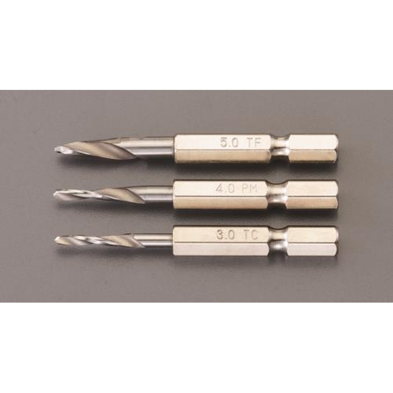 エスコ EA824DP 3.0-5.0㎜/3本組下穴錐(六角軸/HSS) 1個（ご注文単位1個）【直送品】