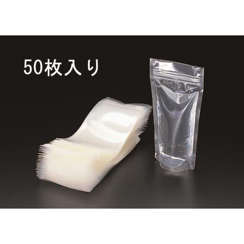 >エスコ EA944CD-8A 80x100mmナイロン袋(チャック付/50枚) 1個(ご注文単位1個)【直送品】