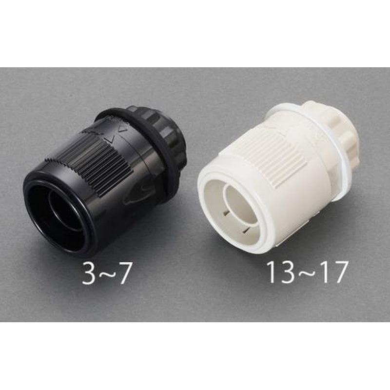 エスコ EA947TF-3[EA947TA-21・22用]ストレートコネクタ(黒/クイック式) 1個（ご注文単位1個）【直送品】