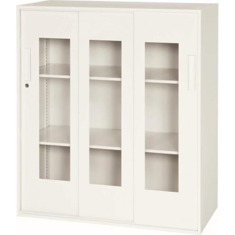 エスコ EA954DH-38 900x400x1030mm収納庫(3枚引き戸/アクリル戸) 1個(ご注文単位1個)【直送品】