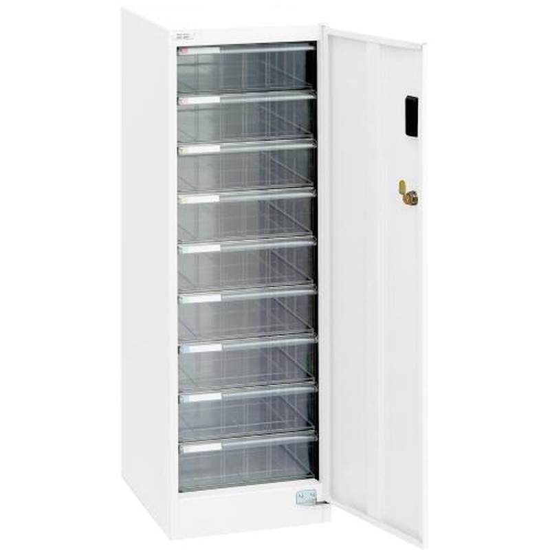 エスコ EA954FD-51 277x366x880mmセキュリティ収納ケース(9段) 1個(ご注文単位1個)【直送品】