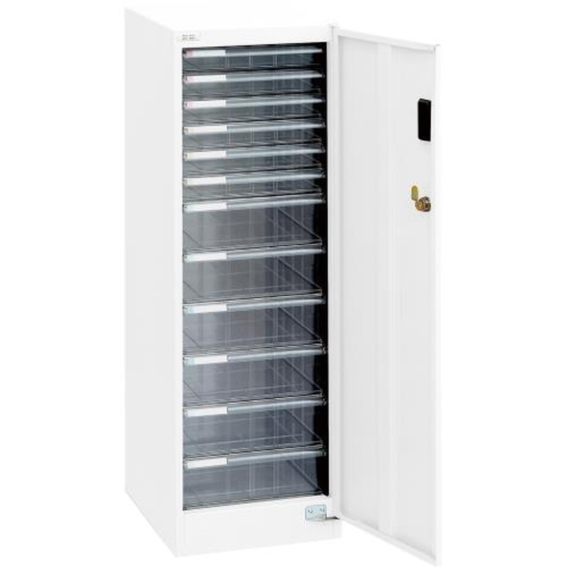 エスコ EA954FD-52 277x366x880mmセキュリティ収納ケース(12段) 1個(ご注文単位1個)【直送品】