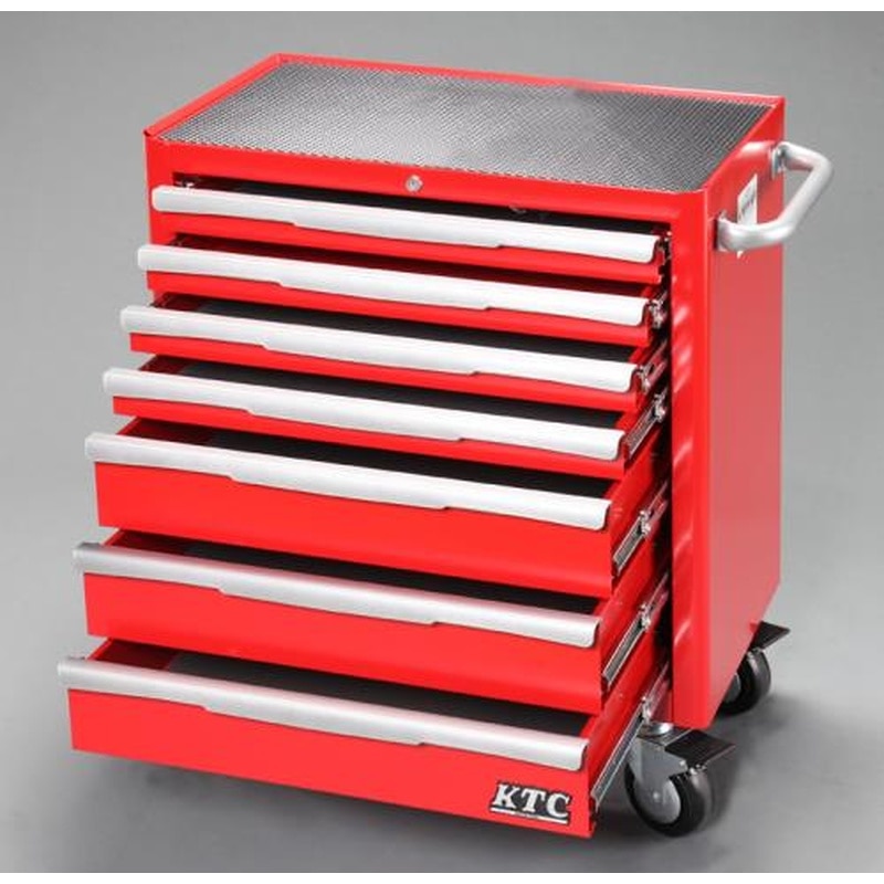 エスコ EA956AB-12 740x470x910mm/7段ツールワゴン(レッド) 1個（ご注文単位1個）【直送品】