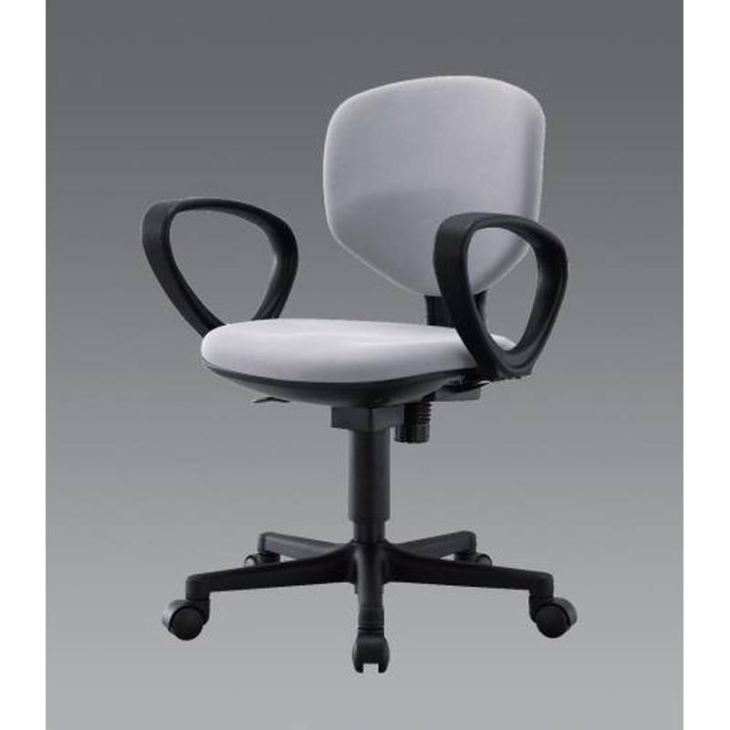 エスコ EA956XA-262 ビジネスチェアー(肘付/グレー) 1個（ご注文単位1個）【直送品】