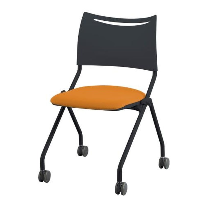 エスコ EA956XE-50 ビジネスチェアー(ブラック/オレンジ) 1個（ご注文単位1個）【直送品】