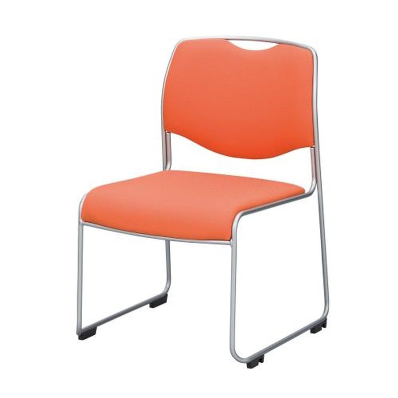 エスコ EA956XF-18 スタッキングチェアー(オレンジ) 1個(ご注文単位1個)【直送品】
