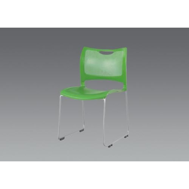エスコ EA956XF-22 スタッキングチェアー(グリーン) 1個(ご注文単位1個)【直送品】