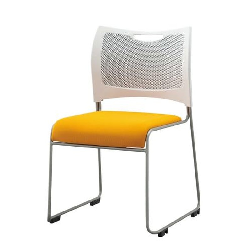 エスコ EA956XF-31 スタッキングチェアー(ホワイト/オレンジ) 1個(ご注文単位1個)【直送品】