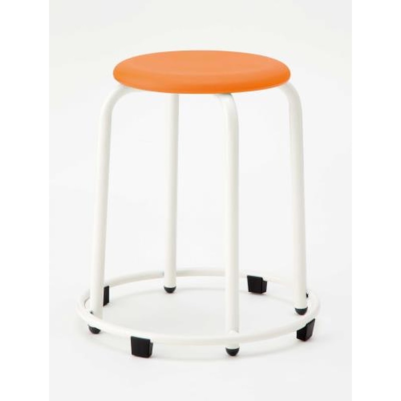 エスコ EA956XN-25 φ300x460mm丸スツール(リング付/オレンジ) 1個（ご注文単位1個）【直送品】