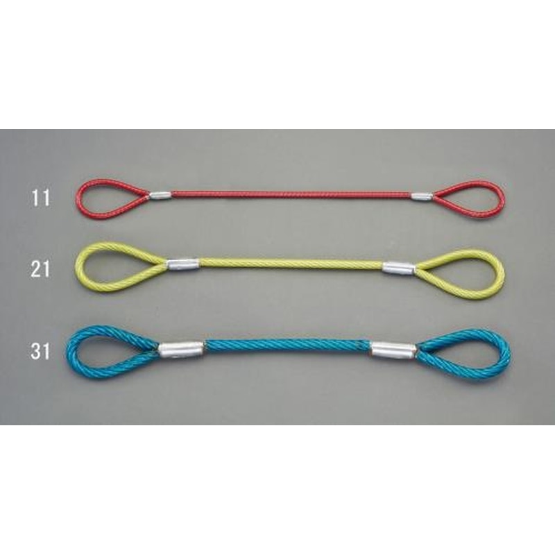 エスコ EA981WB-13 6mmx2.0m被覆付ワイヤースリング(赤) 1個(ご注文単位1個)【直送品】