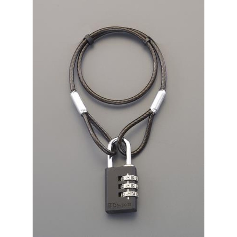 エスコ EA983TT-43 φ4.3x540mmワイヤーロック(ダイヤル錠) 1個（ご注文単位1個）【直送品】