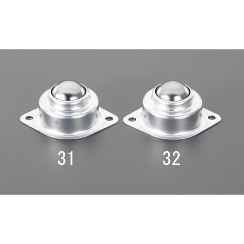 エスコ EA986S-31 69x31mm［スチール製]ボールキャスター(ゴミ抜け付) 1個（ご注文単位1個）【直送品】