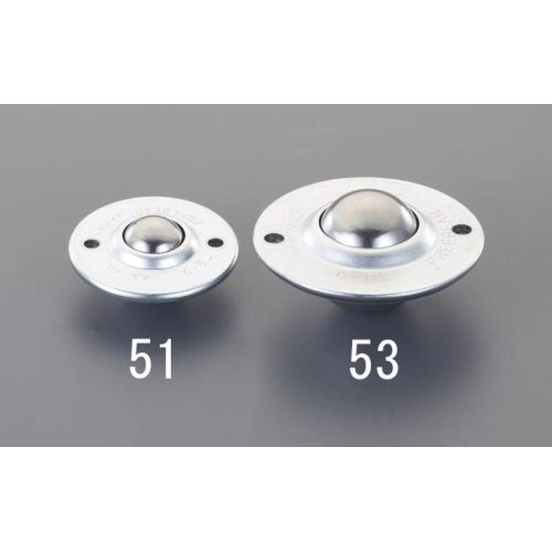 エスコ EA986S-53 55.5x29.8mm［スチール製]ボールキャスター(ゴミ抜け付) 1個（ご注文単位1個）【直送品】