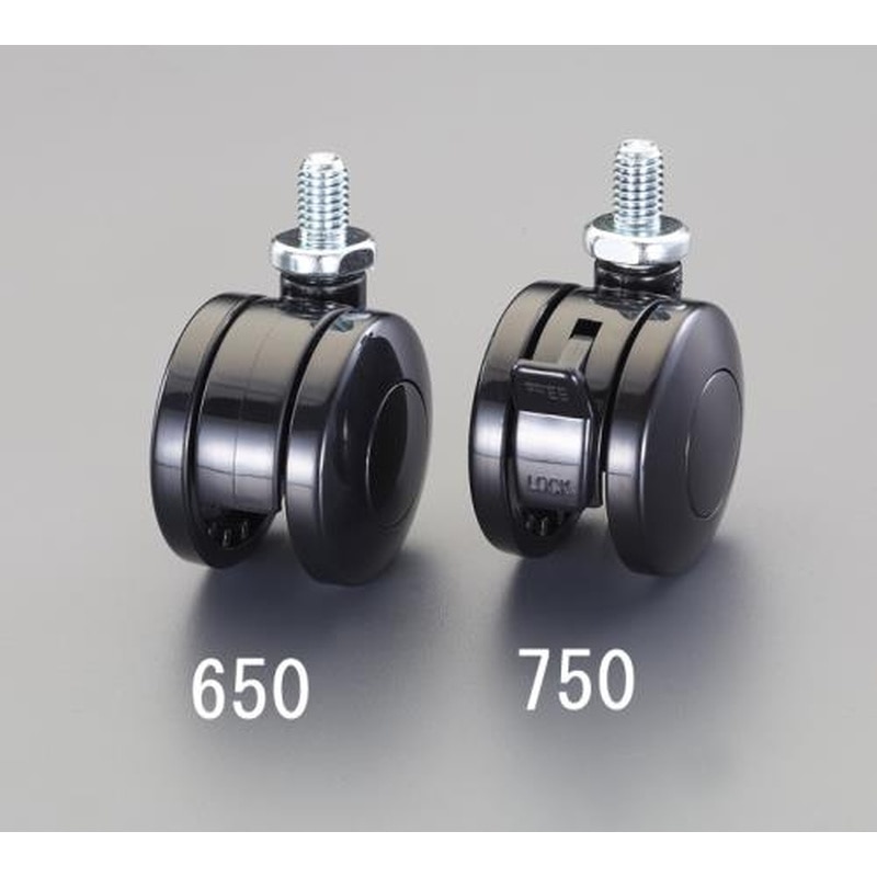 エスコ EA986TA-660 60mmキャスター(ツインホイール・U3/8x16ネジ) 1個（ご注文単位1個）【直送品】