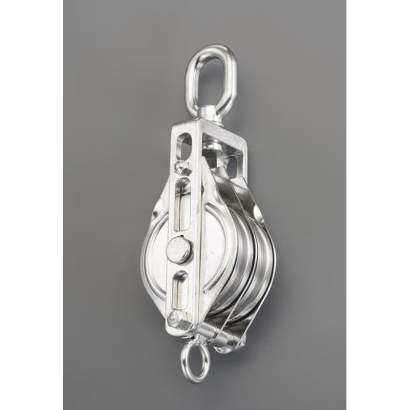 エスコ EA987SP-7W 102.0mm［ワイヤー用]リング付滑車(ステンレス製/2車) 1個（ご注文単位1個）【直送品】