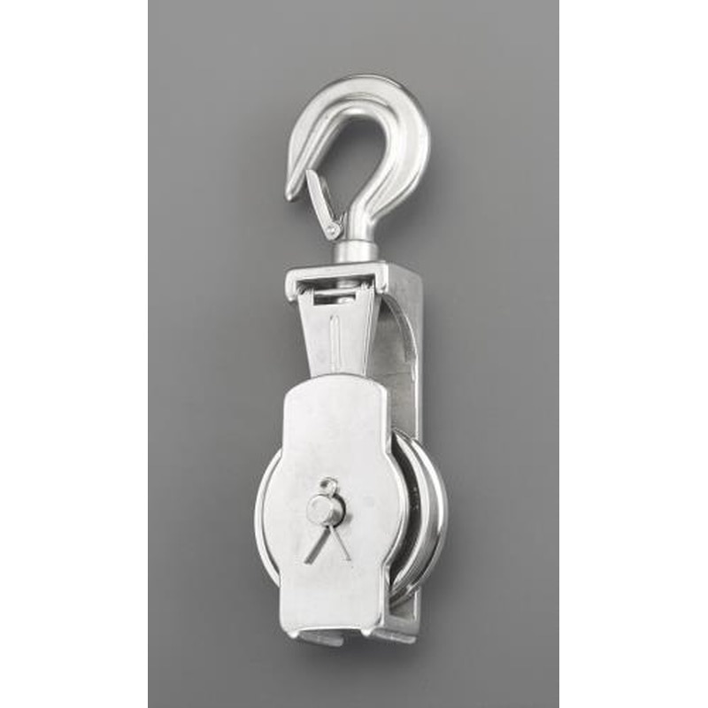 エスコ EA987SR-5 76.0mm［ワイヤー用]フック付滑車(ステンレス製) 1個（ご注文単位1個）【直送品】