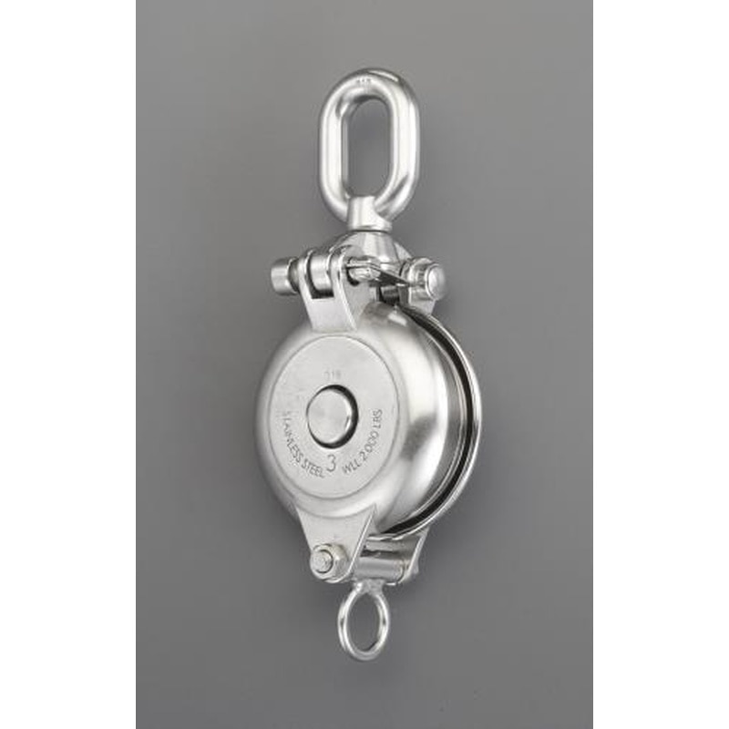エスコ EA987SR-43 82mm［ワイヤー用]リング付ベアリング滑車(ステンレス製) 1個（ご注文単位1個）【直送品】