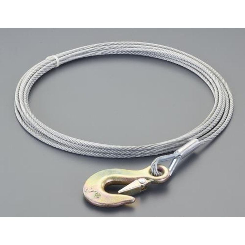 エスコ EA989SD-7.5 5mmx7.5mハンドウィンチ用ワイヤー(フック付) 1個（ご注文単位1個）【直送品】
