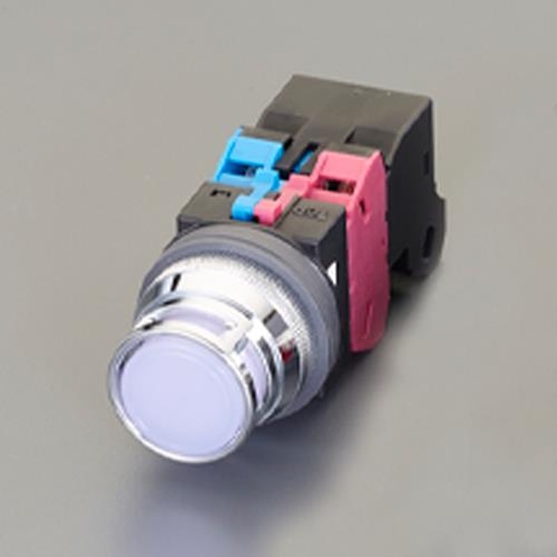 エスコ EA940DA-61B AC100V押しボタンスイッチ(LED照光フルガード/白) 1個(ご注文単位1個)【直送品】