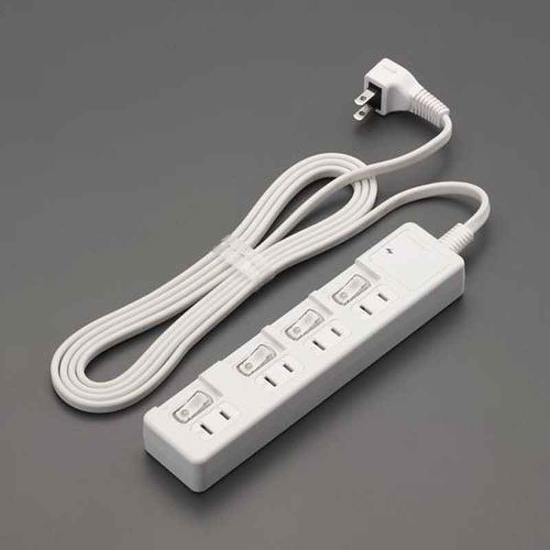 エスコ EA815GM-54B AC125V/15Ax2.0m節電タップ(個別スイッチ付) 1個（ご注文単位1個）【直送品】