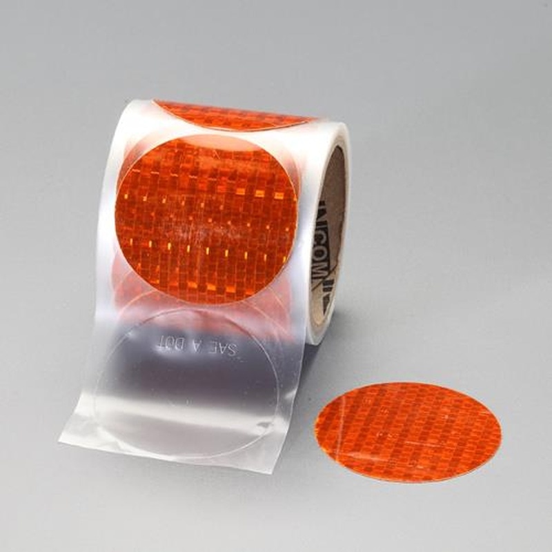 エスコ EA983GR-65 φ76mmハイレベル反射テープ(50枚/橙) 1個(ご注文単位1個)【直送品】