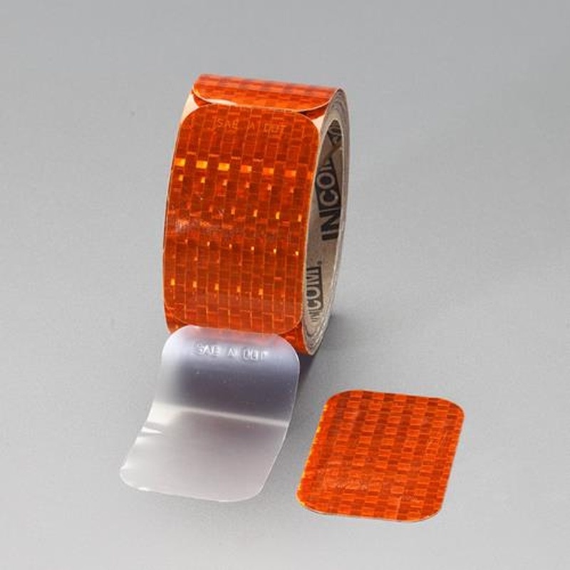 エスコ EA983GR-62 88x50mmハイレベル反射テープ(50枚/橙) 1個(ご注文単位1個)【直送品】