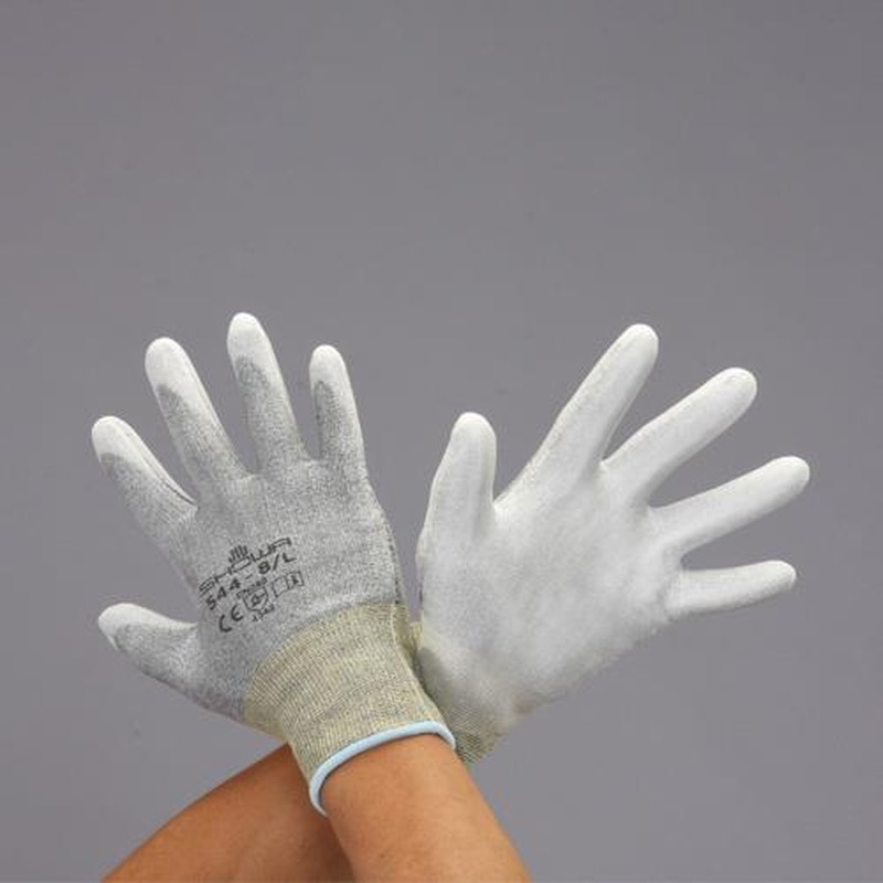 エスコ EA354GJ-55[S]手袋(耐切創/高強度PE系・ナイロン・PUコート) 1個（ご注文単位1個）【直送品】