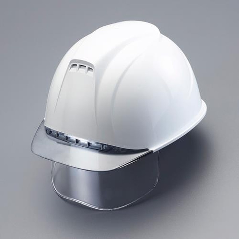 >エスコ EA998BB-6 ヘルメット(通気孔/ワイドシールドレンズ付/白) 1個(ご注文単位1個)【直送品】