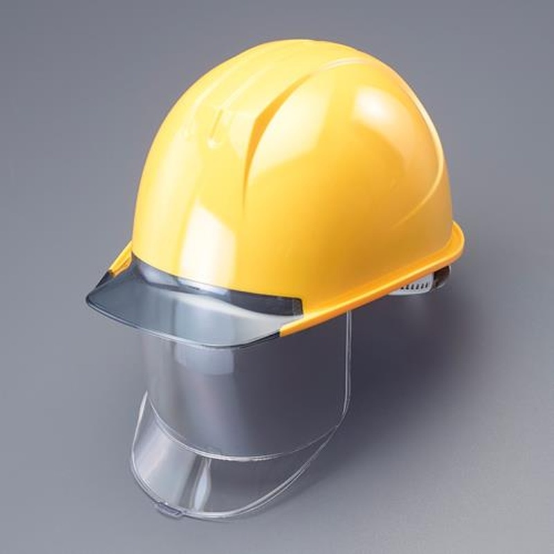 エスコ EA998BD-12 ヘルメット(大型シールドレンズ付/黄) 1個(ご注文単位1個)【直送品】