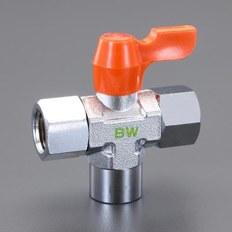 エスコ EA425BW-2 Rc1/4”ミニボールバルブ(3方) 1個(ご注文単位1個)【直送品】