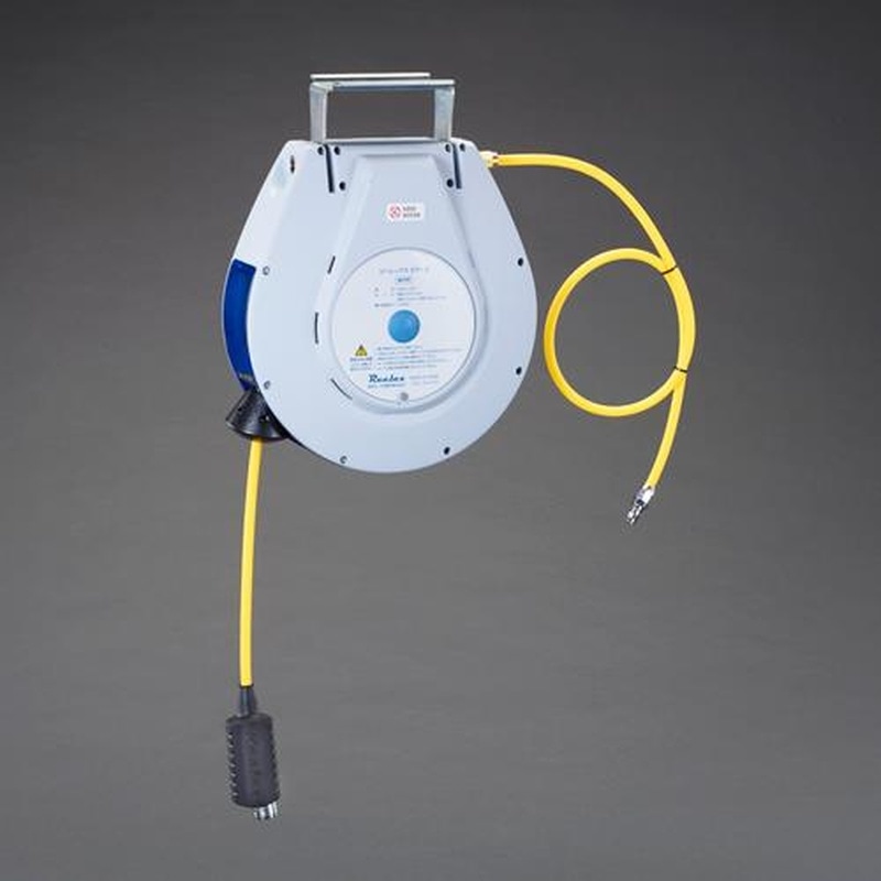 エスコ EA124BY-2 8.0mmx10m自動巻エアーホースリール(静音巻取) 1個(ご注文単位1個)【直送品】