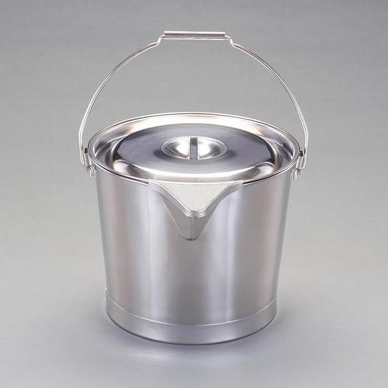 エスコ EA508S-26 10L口付バケツ・ふた付(ステンレス製) 1個(ご注文単位1個)【直送品】