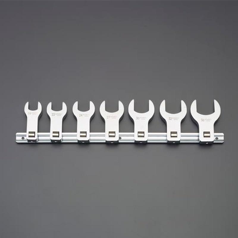 エスコ EA618VK 1/2”DR/7個組クロウフットレンチセット(ロング) 1個（ご注文単位1個）【直送品】