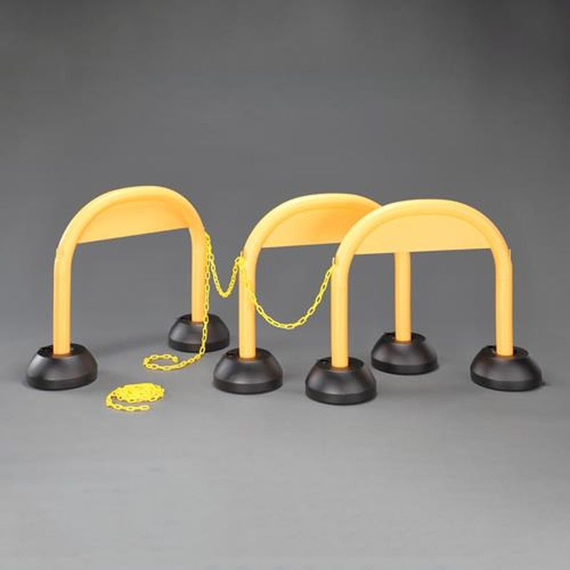 エスコ EA983FT-292 900x255x725mmアーチスタンド(チェーン付/黄/3本組) 1個(ご注文単位1個)【直送品】