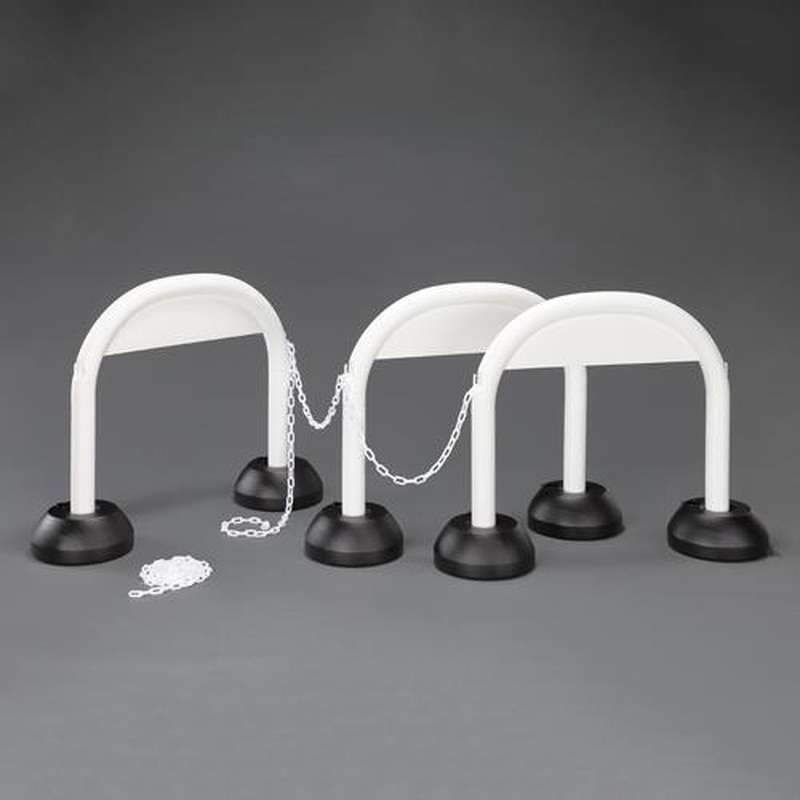 エスコ EA983FT-291 900x255x725mmアーチスタンド(チェーン付/白/3本組) 1個(ご注文単位1個)【直送品】