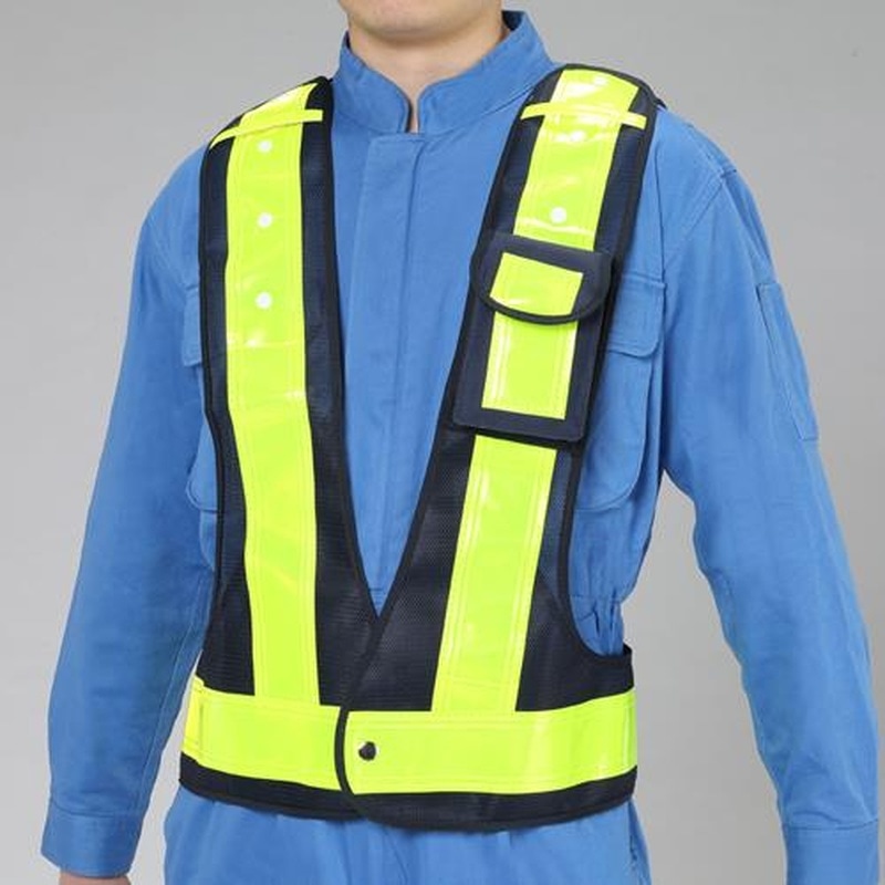 エスコ EA983R-111 安全ベスト(多機能・紺/黄) 1個(ご注文単位1個)【直送品】