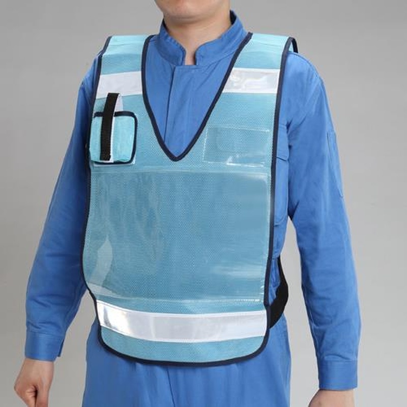 エスコ EA983R-238 防犯ベスト(スカイブルー) 1個（ご注文単位1個）【直送品】