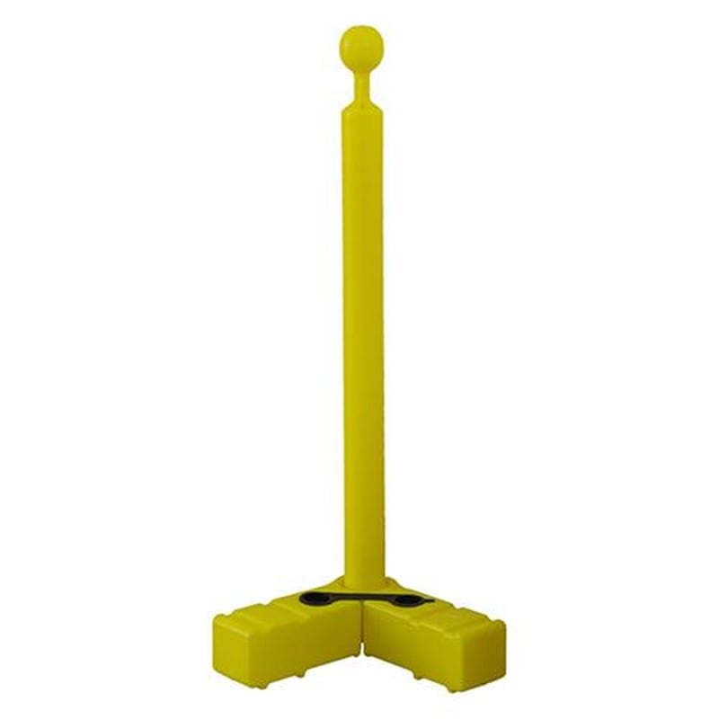 >エスコ EA983FT-277 242x369x815mmチェーンスタンド(L型ベース/黄) 1個(ご注文単位1個)【直送品】