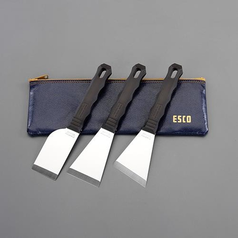 エスコ EA524AS-10 3本組革すきセット(ステンレス製) 1個(ご注文単位1個)【直送品】