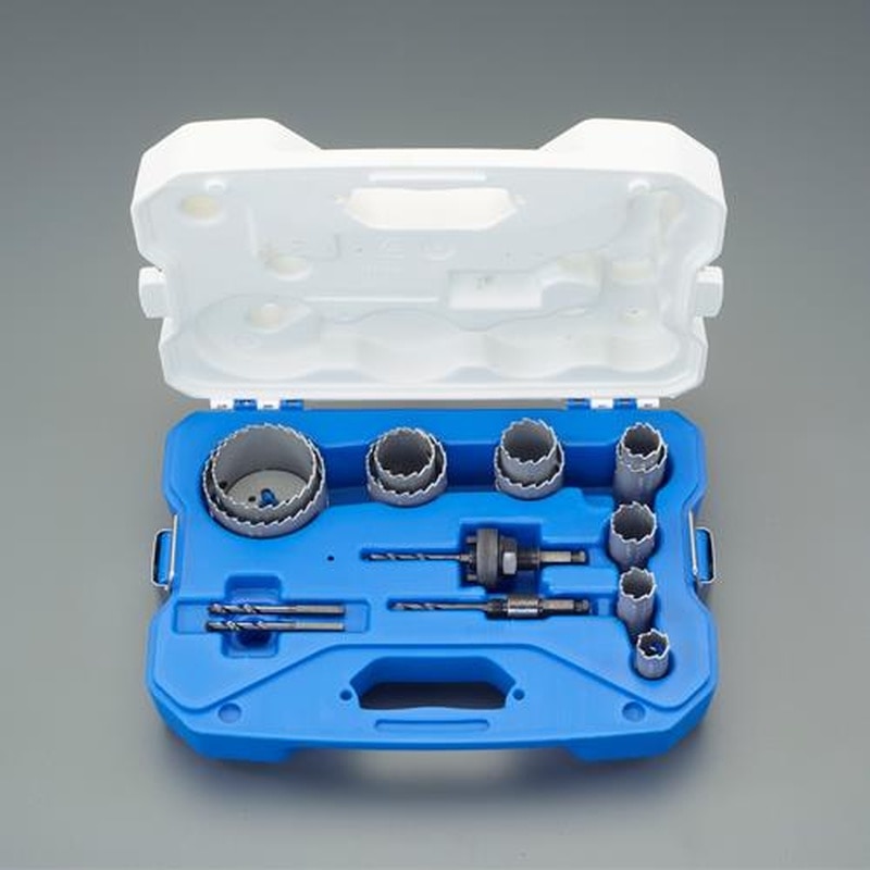 エスコ EA823LY-10A 超硬付ホールソーセット(電気・空調設備用) 1個（ご注文単位1個）【直送品】