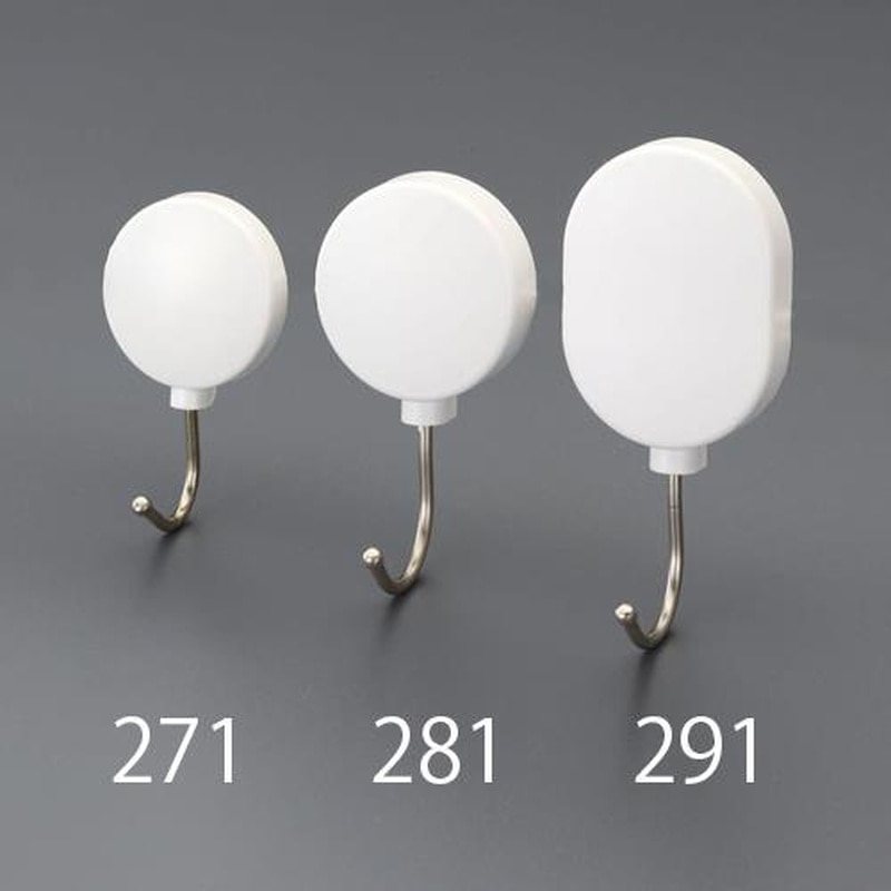 エスコ EA762FG-271 40x26x68mmマグネットフック(スイング型・ホワイト) 1個(ご注文単位1個)【直送品】