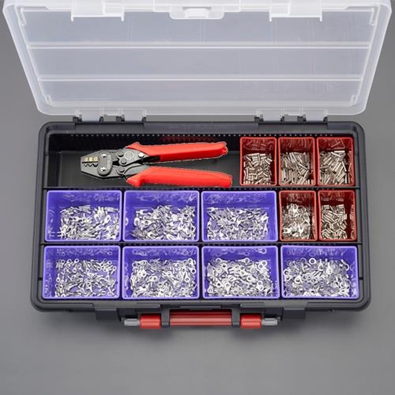 エスコ EA538AS-100C 圧着端子セット(裸圧着端子・スリーブ) 1個（ご注文単位1個）【直送品】