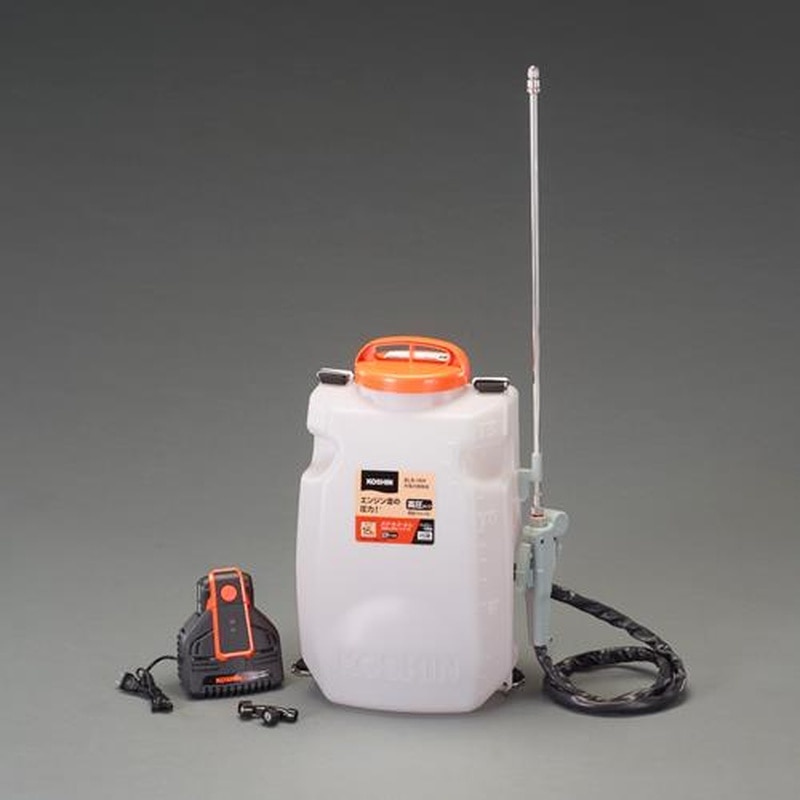 エスコ EA115YB-34 DC18V/2.0Ah/15L電動スプレー(充電式/高圧 1個(ご注文単位1個)【直送品】